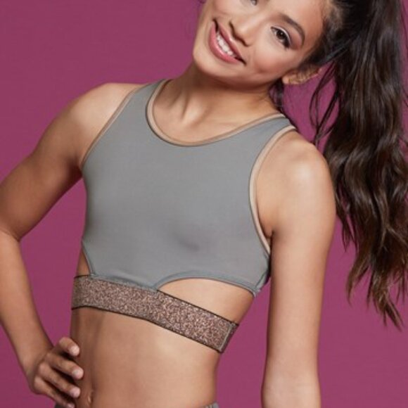 Sparkly Rose Gold Crop Top - Picture 2 of 3